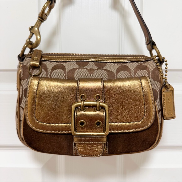 Coach Special Edition Fall 2004 Small Signature Bronze Hobo Shoulder Bag - Picture 3 of 13